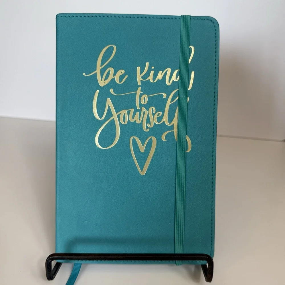 PlanAhead Teal Leatherette Journal Be Kind To Yourself Gold Foil 240 Lined Pages